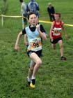 Natasha Stephenson (Chester le Street) wins the under-11 girls at the Sherman Cup, Hedley Farm, Tanfield,  County Durham.